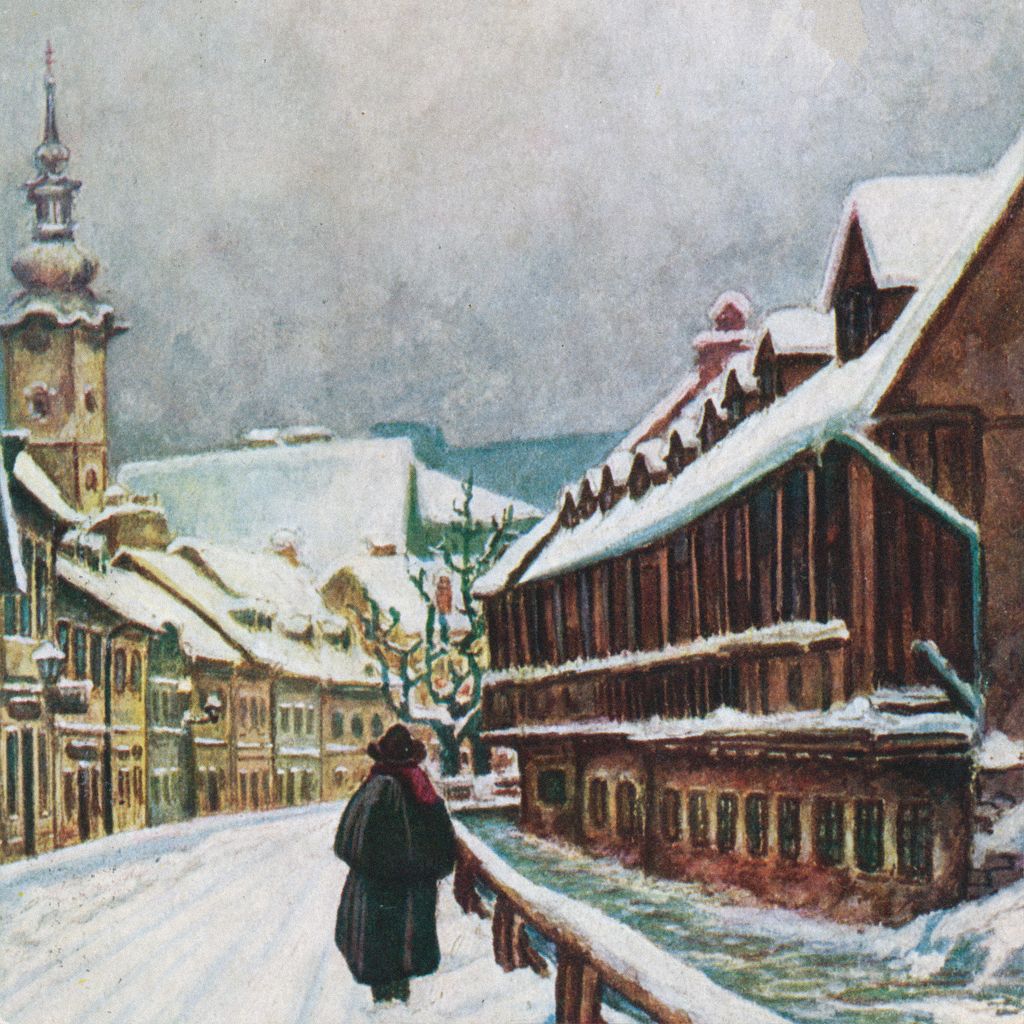 Slika. Ulica Potok (današnja Tkalčićeva ulica), izgled oko 1910. godine (autor Kramaršek)